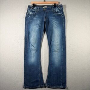 Vintage Levis 504 Slough Flare Jeans Womens 13M Blue Medium Wash Denim 35x30.5